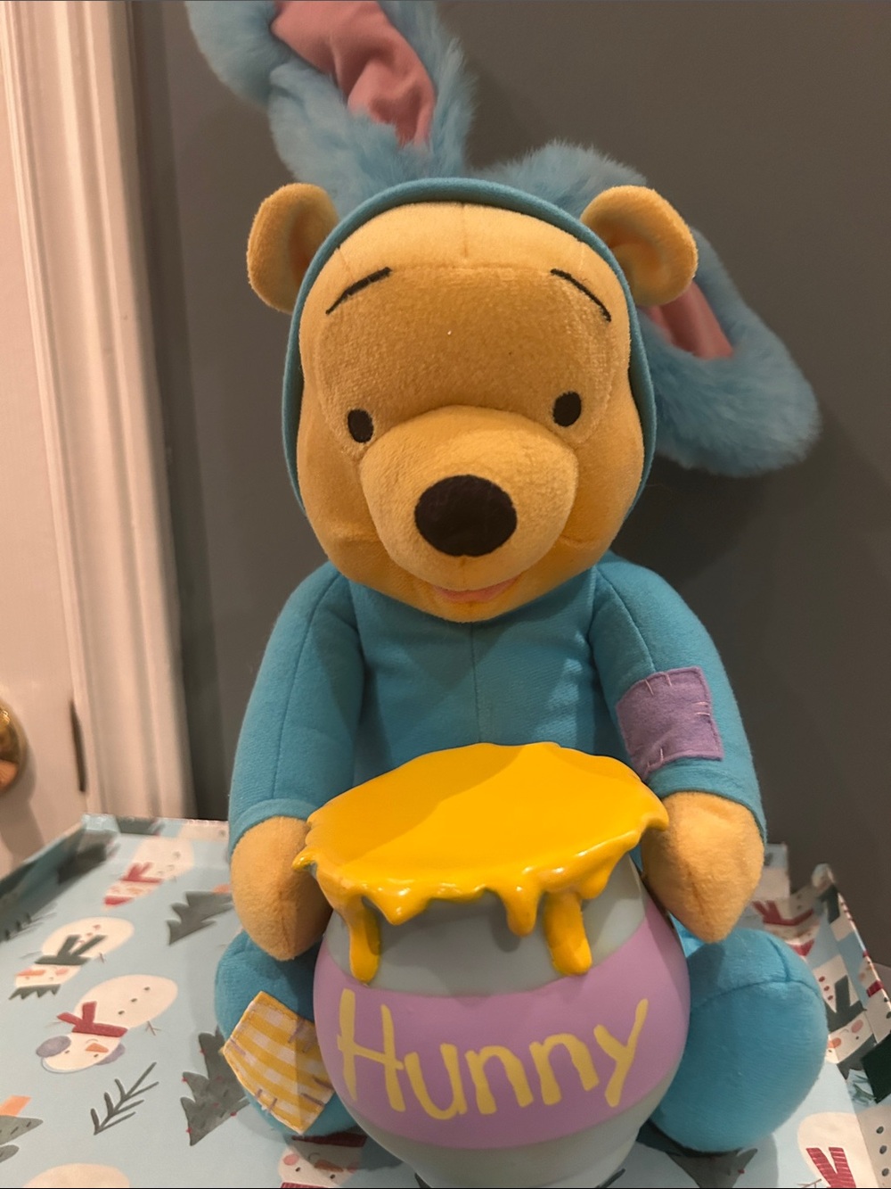 Winnie The Pooh Talking Funny Hunny Pooh Bunny Easter 18" Plush Toy By Applause